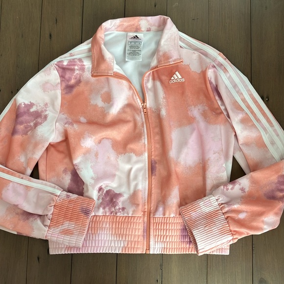 adidas Other - Adidas Girls 7-16 Tricot Printed Fashion Track Jacket in Wonder Clay